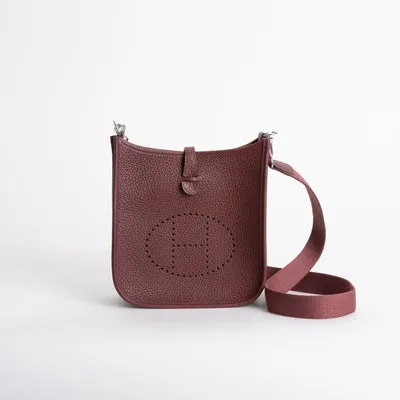 MINI EVELYNE (TPM) CLEMENCE LEATHER ROUGE H WITH PALLADIUM HARDWARE (PHW) - 1