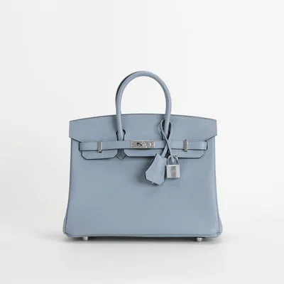 BIRKIN 25 TOGO LEATHER BLEU LIN WITH PALLADIUM HARDWARE (PHW) - 1