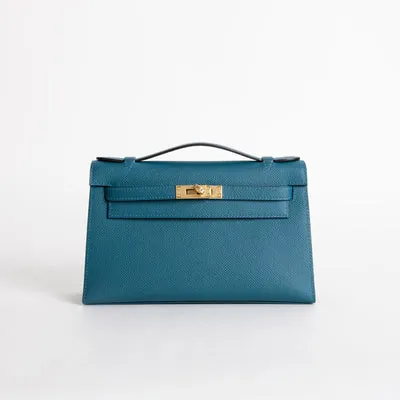 KELLY POCHETTE EPSOM LEATHER VERT BOSPHORE WITH GOLD HARDWARE (GHW) - 1