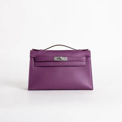 KELLY POCHETTE SWIFT LEATHER ANEMONE WITH PALLADIUM HARDWARE (PHW) - 1