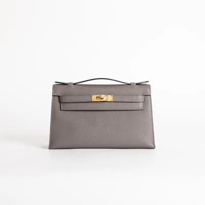 KELLY POCHETTE EPSOM LEATHER ETAIN WITH GOLD HARDWARE (GHW) - 1