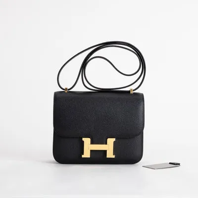 CONSTANCE 18 (MINI) EPSOM LEATHER NOIR (BLACK) WITH GOLD HARDWARE (GHW) - 1