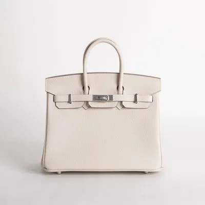 BIRKIN 25 TOGO LEATHER CRAIE WITH PALLADIUM HARDWARE (PHW) - 1