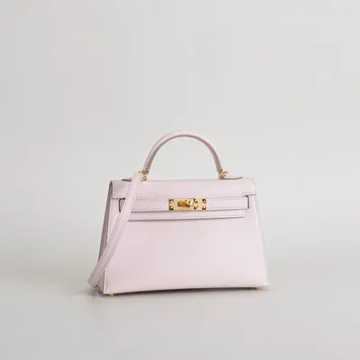 MINI KELLY II (20) CHEVRE LEATHER ROSE DARLING WITH GOLD HARDWARE (GHW) - 2