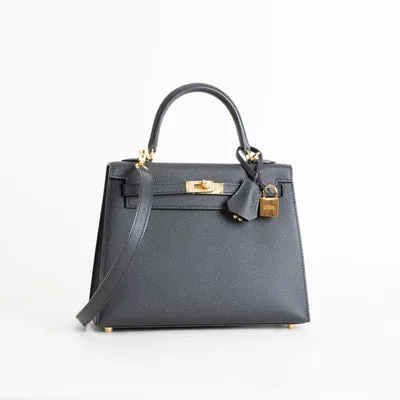 KELLY 25 EPSOM LEATHER NOIR (BLACK) WITH GOLD HARDWARE (GHW) - 2