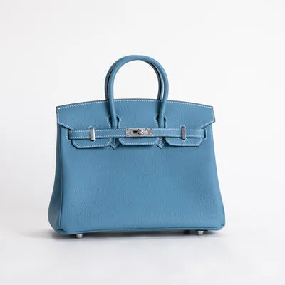 BIRKIN 25 TOGO LEATHER BLEU JEAN WITH PALLADIUM HARDWARE (PHW) - 2