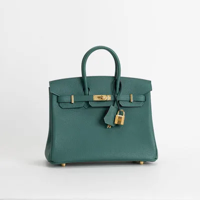BIRKIN 25 TOGO LEATHER MALACHITE WITH GOLD HARDWARE (GHW) - 2