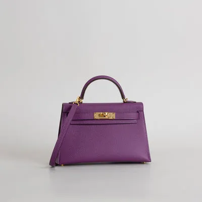 MINI KELLY II (20) EPSOM LEATHER ANEMONE WITH GOLD HARDWARE (GHW) - 2