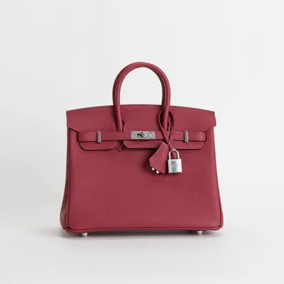 BIRKIN 25 TOGO LEATHER ROUGE GRENAT WITH PALLADIUM HARDWARE (PHW) - 2