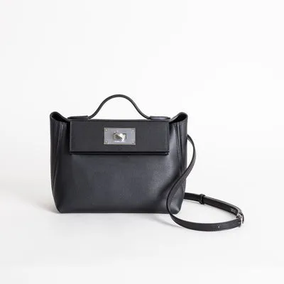 24/24 (MINI) EVERCOLOR & SWIFT LEATHER NOIR (BLACK) WITH PALLADIUM HARDWARE (PHW)