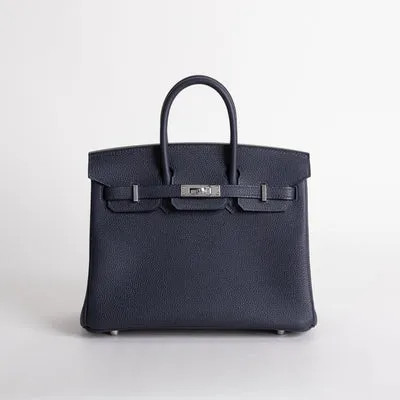 BIRKIN 25 TOGO LEATHER BLEU NUIT WITH PALLADIUM HARDWARE (PHW) - 1