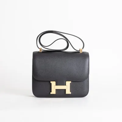 CONSTANCE 24 EPSOM LEATHER NOIR (BLACK) WITH GOLD HARDWARE (GHW) - 1