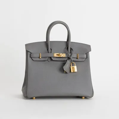 BIRKIN 25 EPSOM LEATHER GRIS MEYER WITH GOLD HARDWARE (GHW) - 2