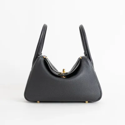 LINDY 26 CLEMENCE LEATHER NOIR (BLACK) WITH GOLD HARDWARE (GHW) - 1
