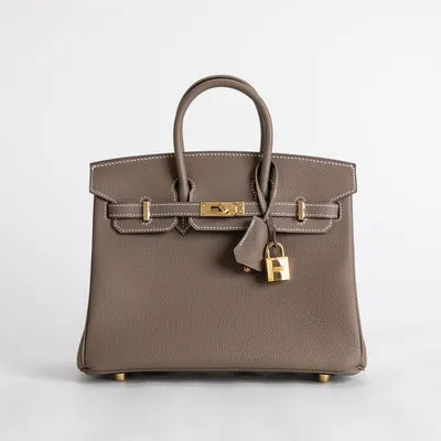 BIRKIN 25 TOGO LEATHER ETOUPE WITH GOLD HARDWARE (GHW) - 1