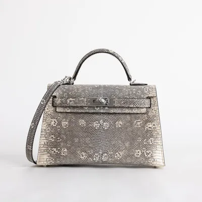 MINI KELLY II (20) OMBRE LIZARD LEATHER WITH PALLADIUM HARDWARE (PHW) - 1
