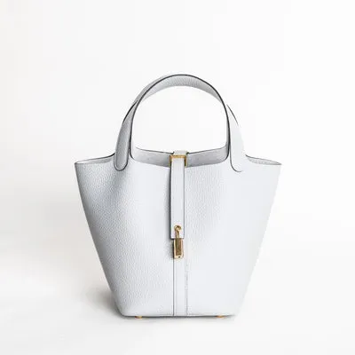 PICOTIN 18 LOCK CLEMENCE LEATHER BLEU PALE WITH GOLD HARDWARE (GHW) - 1