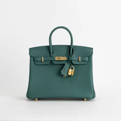 BIRKIN 25 TOGO LEATHER MALACHITE WITH GOLD HARDWARE (GHW) - 1