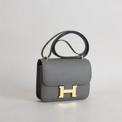 CONSTANCE 18 (MINI) EPSOM LEATHER GRIS MEYER WITH GOLD HARDWARE (GHW) - 2