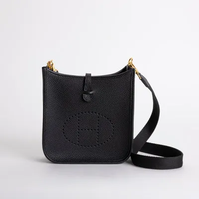 MINI EVELYNE (TPM) CLEMENCE LEATHER NOIR (BLACK) WITH GOLD HARDWARE (GHW) - 1