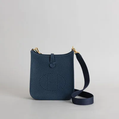 MINI EVELYNE (TPM) CLEMENCE LEATHER BLEU SAPHIRE WITH GOLD HARDWARE (GHW) - 1