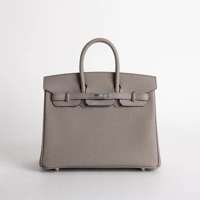 BIRKIN 25 TOGO LEATHER GRIS ASPHALTE WITH PALLADIUM HARDWARE (PHW) - 1