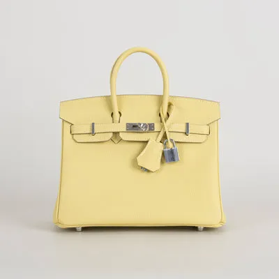 BIRKIN 25 TOGO LEATHER JAUNE POUSSIN WITH PALLADIUM HARDWARE (PHW) - 1