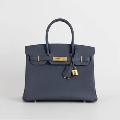 BIRKIN 30 TOGO LEATHER BLEU NUIT WITH GOLD HARDWARE (GHW) - 1