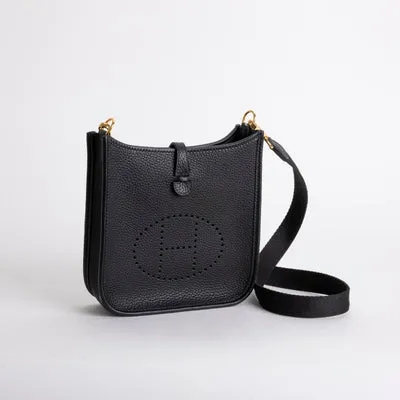 MINI EVELYNE (TPM) CLEMENCE LEATHER NOIR (BLACK) WITH GOLD HARDWARE (GHW) - 3