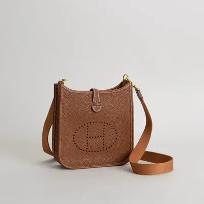 MINI EVELYNE (TPM) CLEMENCE LEATHER GOLD WITH GOLD HARDWARE (GHW)