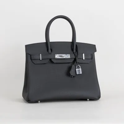 BIRKIN 30 TOGO LEATHER NOIR (BLACK) WITH PALLADIUM HARDWARE (PHW) - 2