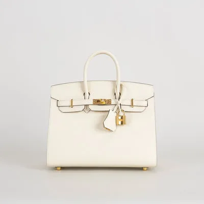 BIRKIN 25 EPSOM LEATHER (SELLIER SHAPE) NATA WITH GOLD HARDWARE (GHW) - 1