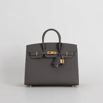 BIRKIN 25 EPSOM LEATHER (SELLIER SHAPE) ETAIN WITH GOLD HARDWARE (GHW) - 1