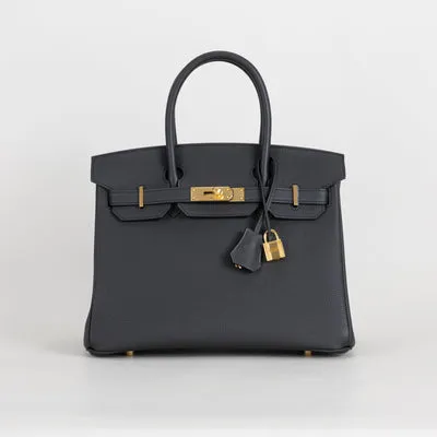 BIRKIN 30 TOGO LEATHER NOIR (BLACK) WITH GOLD HARDWARE (GHW) - 1