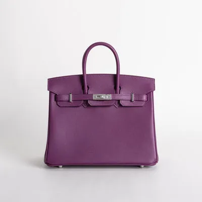 BIRKIN 25 SWIFT LEATHER ANEMONE WITH PALLADIUM HARDWARE (PHW) - 1