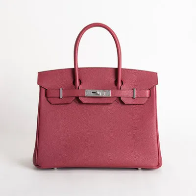 BIRKIN 30 TOGO LEATHER ROUGE GRENAT WITH PALLADIUM HARDWARE (PHW) - 1