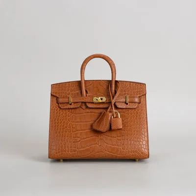 BIRKIN 20 (SELLIER SHAPE) MATTE MISSISSIPPIENSIS ALLIGATOR LEATHER GOLD WITH GOLD HARDWARE (GHW) - 1