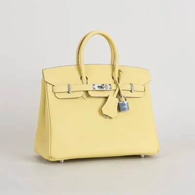 BIRKIN 25 TOGO LEATHER JAUNE POUSSIN WITH PALLADIUM HARDWARE (PHW) - 2