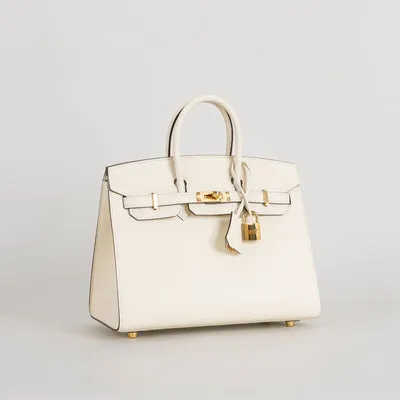 BIRKIN 25 EPSOM LEATHER (SELLIER SHAPE) NATA WITH GOLD HARDWARE (GHW) - 2