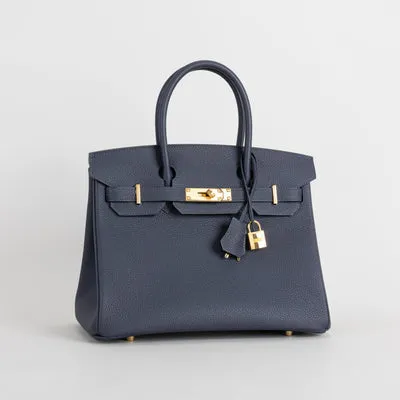 BIRKIN 30 TOGO LEATHER BLEU NUIT WITH GOLD HARDWARE (GHW) - 2