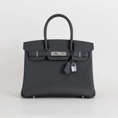 BIRKIN 30 TOGO LEATHER NOIR (BLACK) WITH PALLADIUM HARDWARE (PHW) - 1