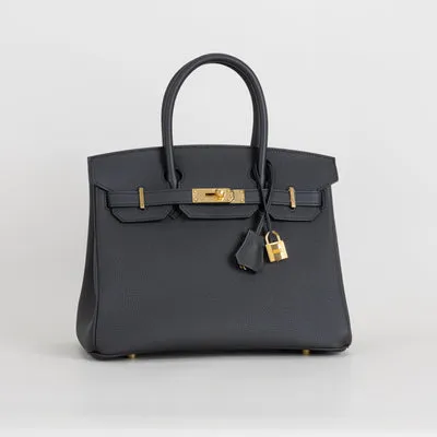 BIRKIN 30 TOGO LEATHER NOIR (BLACK) WITH GOLD HARDWARE (GHW) - 2