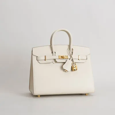 BIRKIN 25 EPSOM LEATHER (SELLIER SHAPE) CRAIE WITH GOLD HARDWARE (GHW) - 2