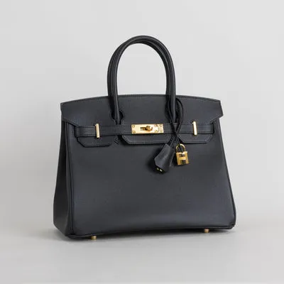 BIRKIN 30 EPSOM LEATHER NOIR (BLACK) WITH GOLD HARDWARE (GHW) - 2