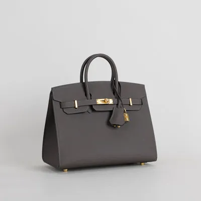 BIRKIN 25 EPSOM LEATHER (SELLIER SHAPE) ETAIN WITH GOLD HARDWARE (GHW) - 2