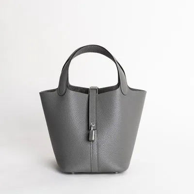 PICOTIN 18 LOCK CLEMENCE LEATHER GRIS MEYER WITH PALLADIUM HARDWARE (PHW) - 1