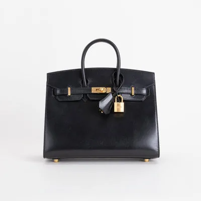 BIRKIN 25 (SELLIER SHAPE) BLACK BOX CALF LEATHER WITH GOLD HARDWARE (GHW) - 1