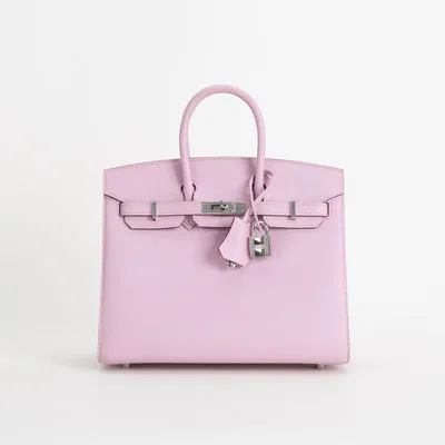 BIRKIN 25 EPSOM LEATHER (SELLIER SHAPE) MAUVE SYLVESTRE WITH PALLADIUM HARDWARE (PHW) - 1