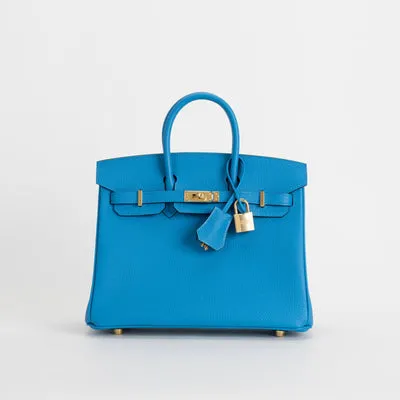 BIRKIN 25 TOGO LEATHER BLEU ZANZIBAR WITH GOLD HARDWARE (GHW) - 1
