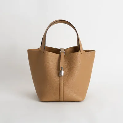 PICOTIN 22 LOCK CLEMENCE LEATHER BISCUIT WITH PALLADIUM HARDWARE (PHW) - 1